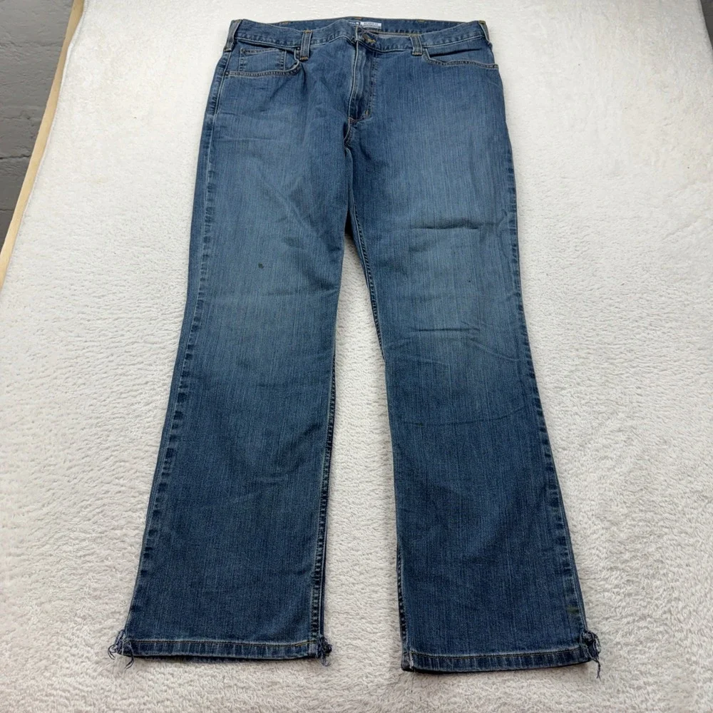Carhartt Relaxed Fit Mens Blue Denim‎ Jeans 38x32 Work Casual Outdoor